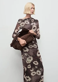 Asymmetrical floral print dress