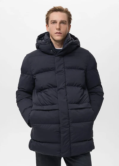 Water-Repellent Hooded Padded Coat