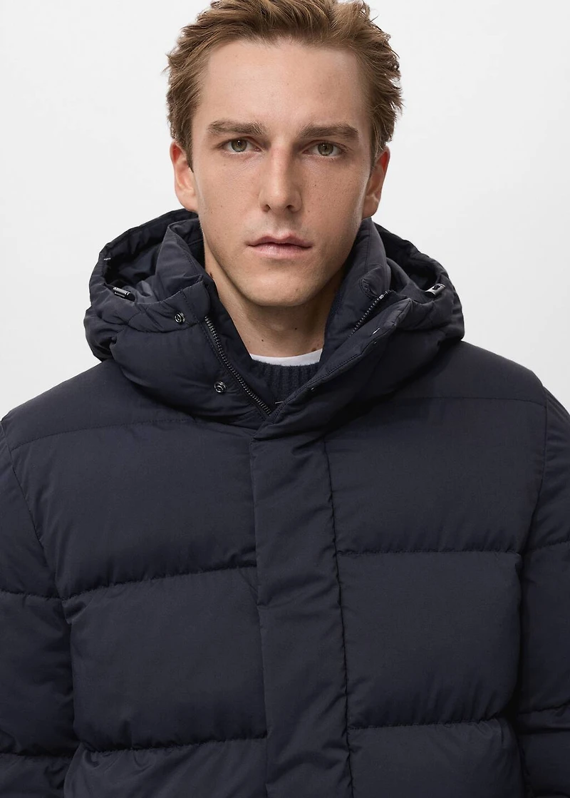 Water-Repellent Hooded Padded Coat