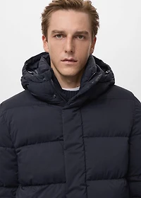 Water-Repellent Hooded Padded Coat