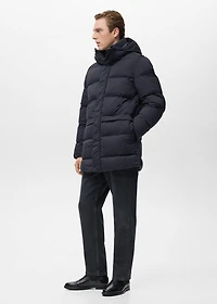 Water-Repellent Hooded Padded Coat