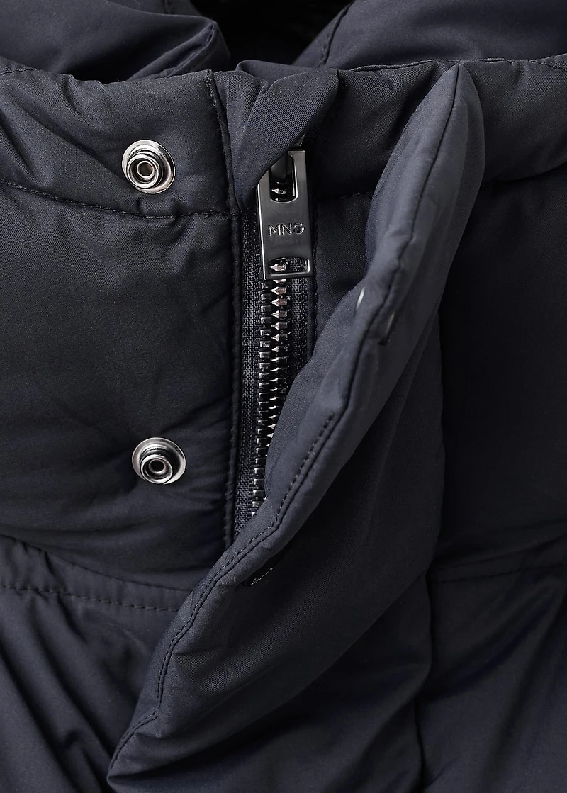 Water-Repellent Hooded Padded Coat