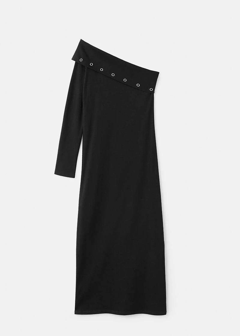 Asymmetrical studded dress