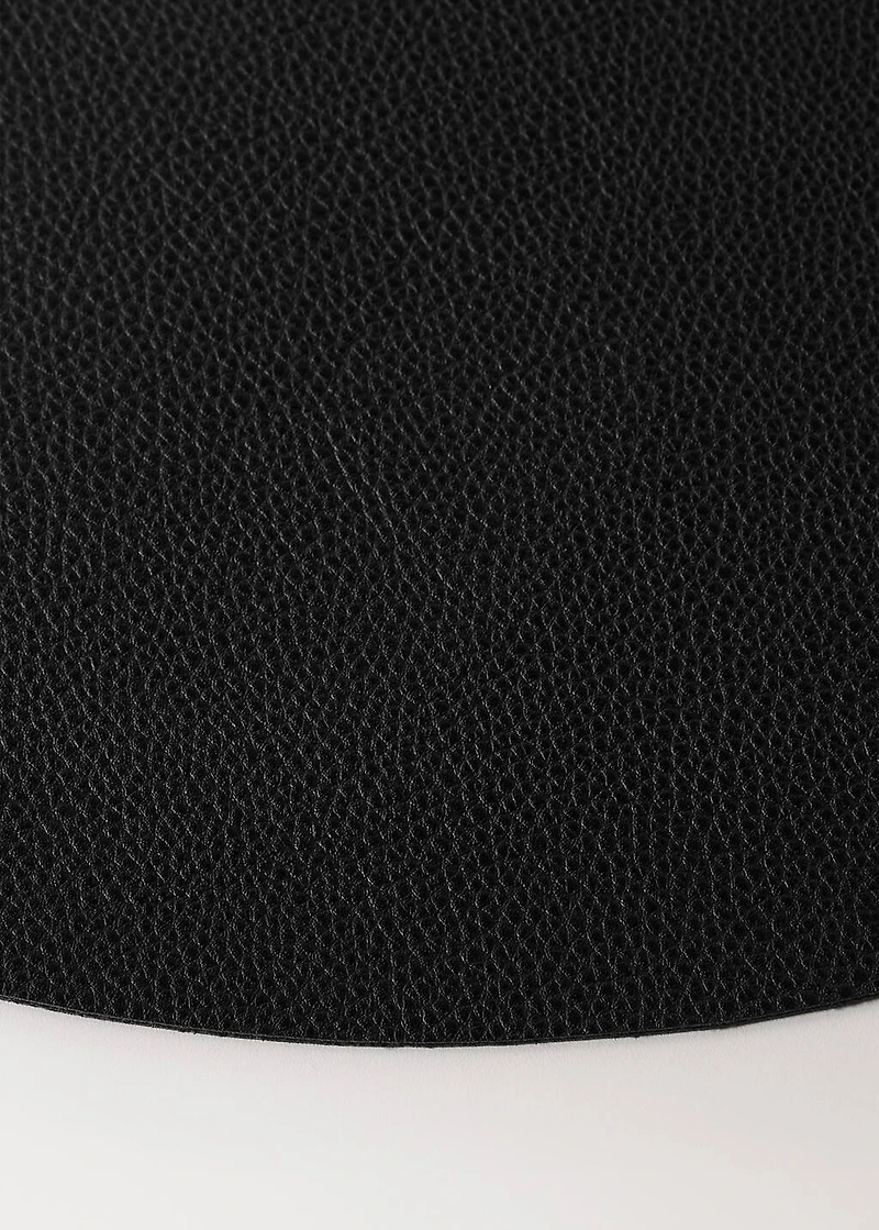 Round faux leather placemat