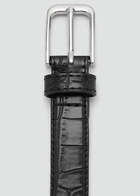 Fine croco leather-effect belt