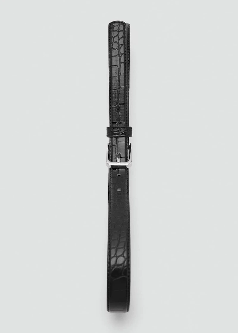 Fine croco leather-effect belt
