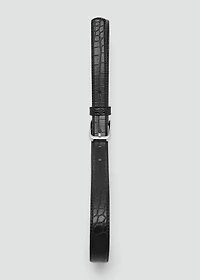 Fine croco leather-effect belt