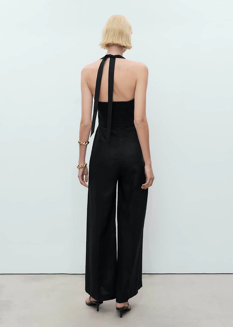 Linen halter jumpsuit