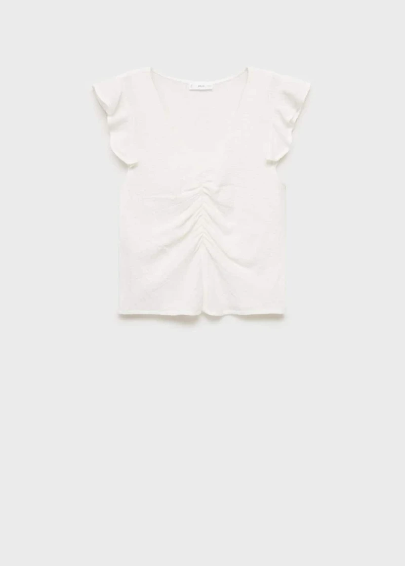 Ruffled-sleeve blouse