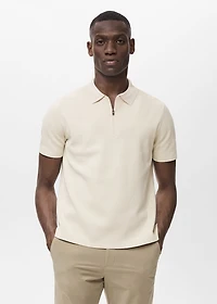 COOLMAX® fine-knit polo shirt with zipper