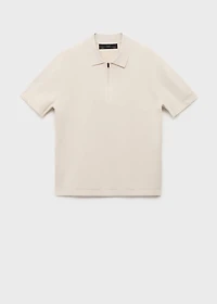 COOLMAX® fine-knit polo shirt with zipper