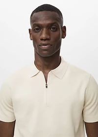 COOLMAX® fine-knit polo shirt with zipper