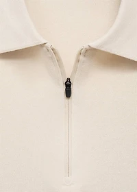 COOLMAX® fine-knit polo shirt with zipper