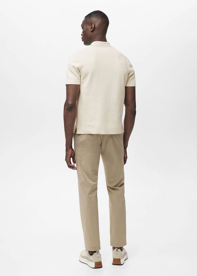 COOLMAX® fine-knit polo shirt with zipper