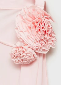 Draped blouse with flower detail