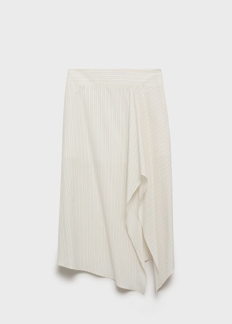 Striped asymmetric skirt