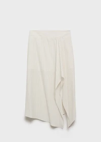Striped asymmetric skirt