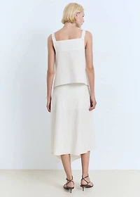 Striped asymmetric skirt
