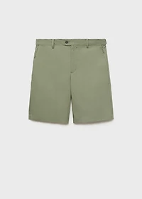 Cotton bermuda shorts with an interior elastic strip