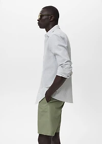 Cotton bermuda shorts with an interior elastic strip