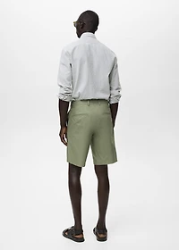 Cotton bermuda shorts with an interior elastic strip