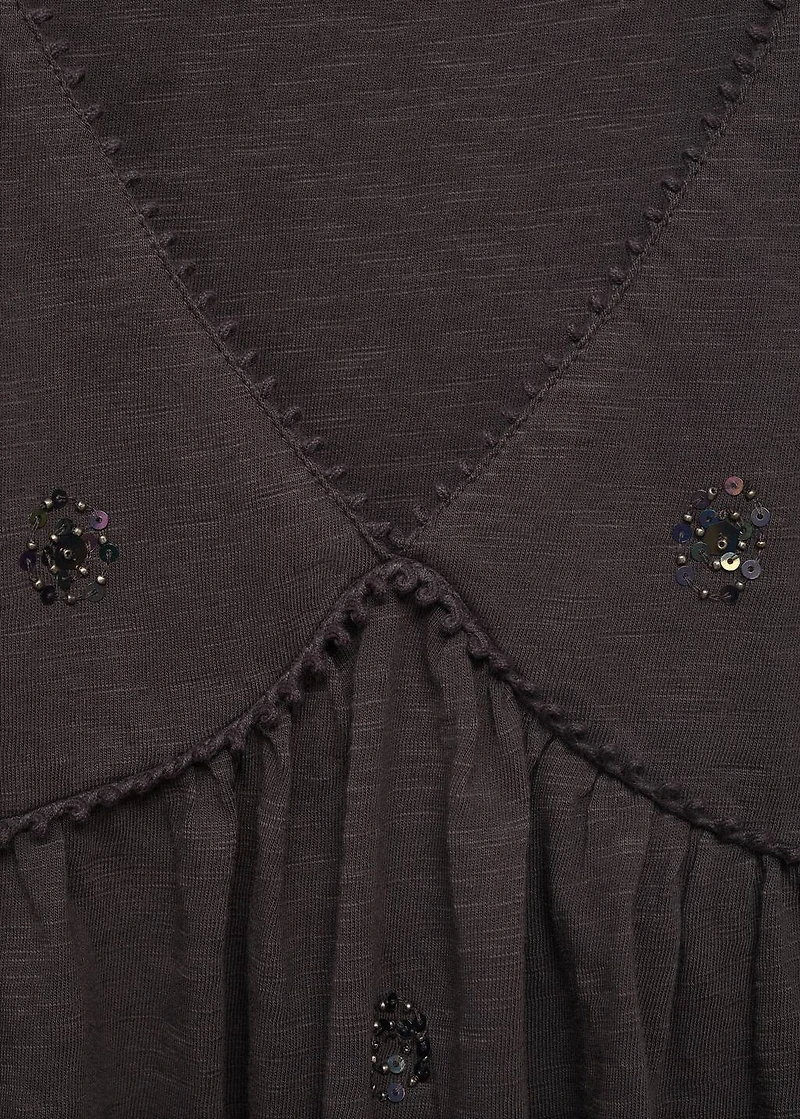 Sequin embroidery top
