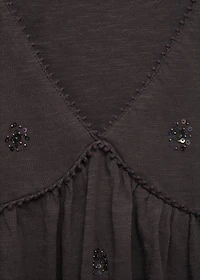 Sequin embroidery top