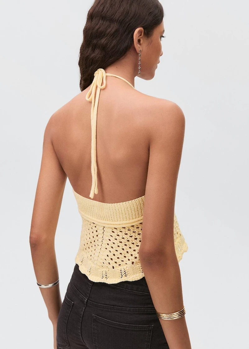 Halter-neck knitted top