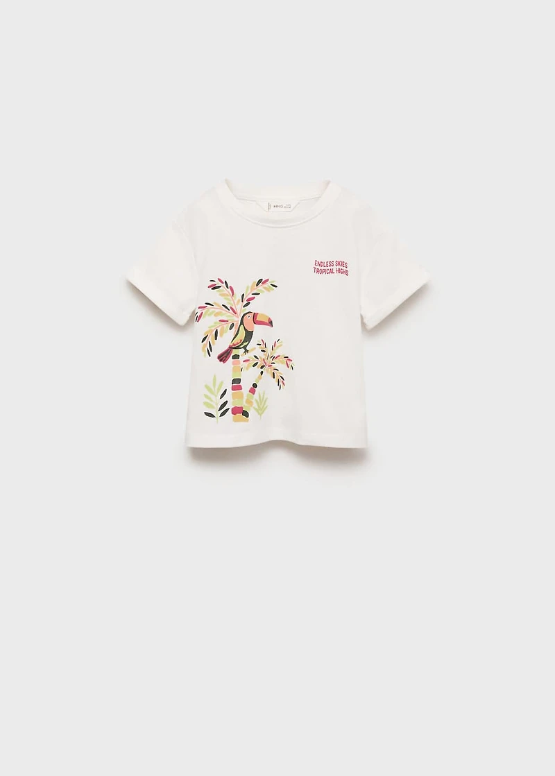 Printed cotton-blend T-shirt