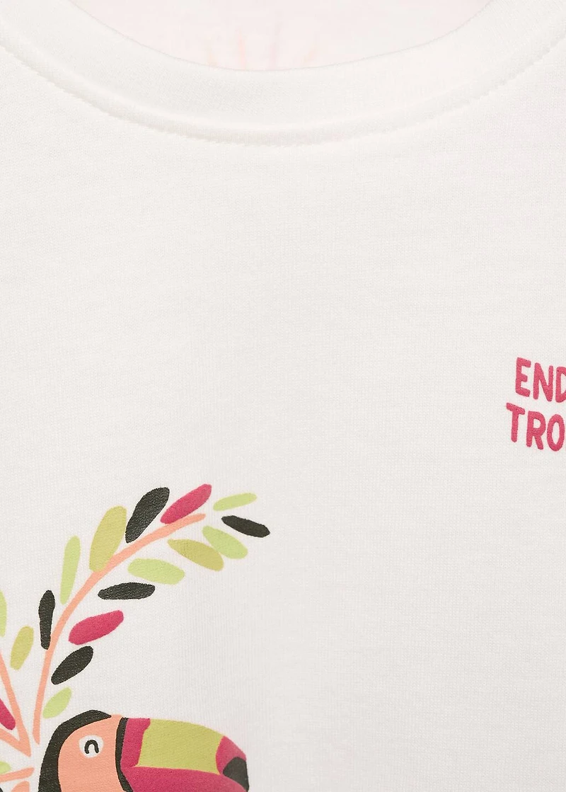 Printed cotton-blend T-shirt