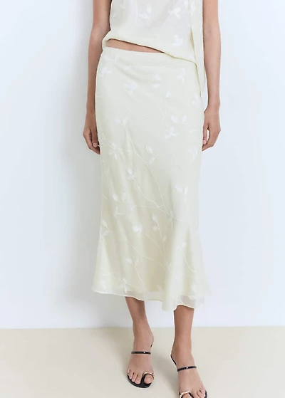 Flowers midi skirt