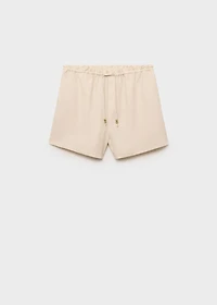 Straight-fit linen shorts with drawstring