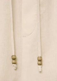 Straight-fit linen shorts with drawstring