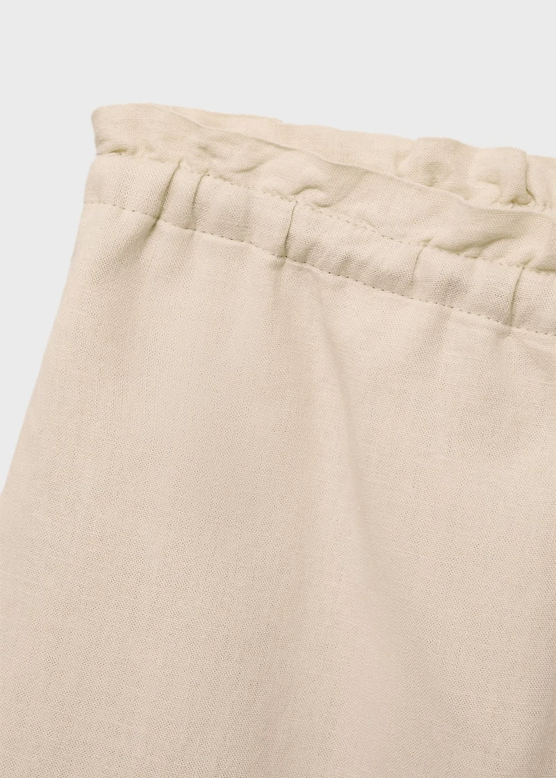 Straight-fit linen shorts with drawstring