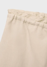 Straight-fit linen shorts with drawstring