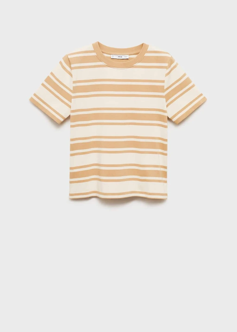 Contrasting collar cotton t-shirt