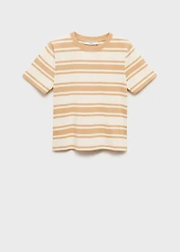 Contrasting collar cotton t-shirt