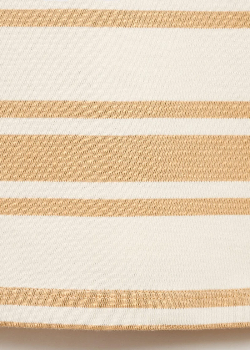 Contrasting collar cotton t-shirt