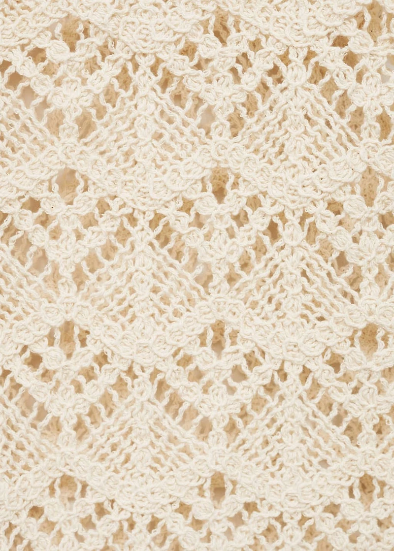Short-sleeved crochet sweater