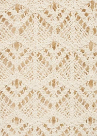 Short-sleeved crochet sweater