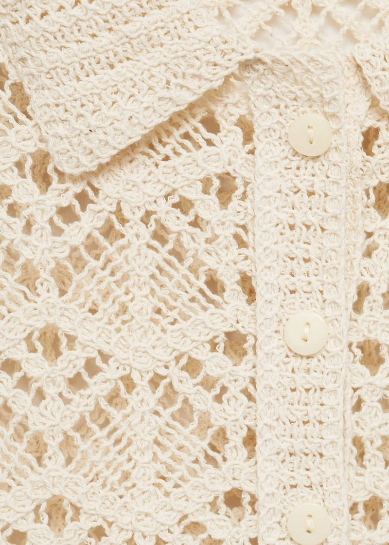 Short-sleeved crochet sweater