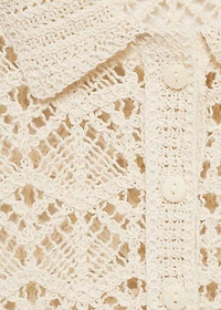 Short-sleeved crochet sweater