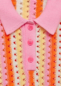 Two-tone striped crochet sweater