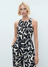 Belt printed jumpsuit