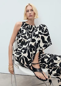Belt printed jumpsuit