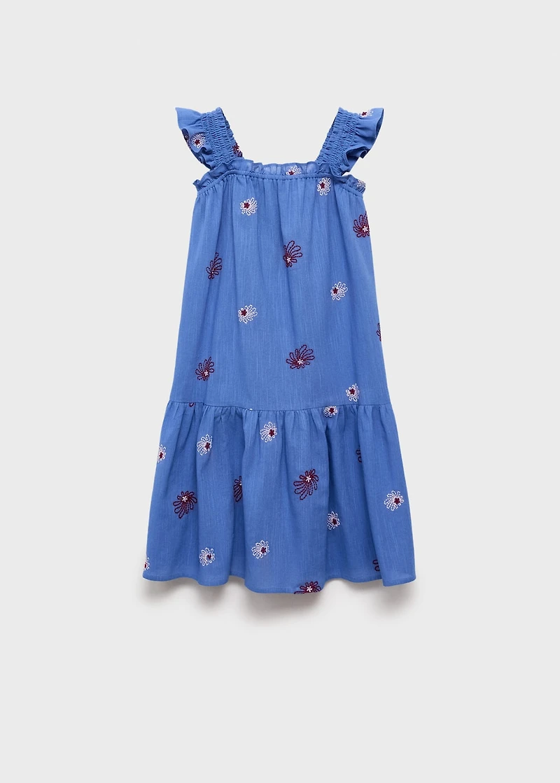 Floral embroidery dress
