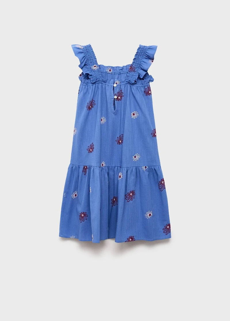 Floral embroidery dress
