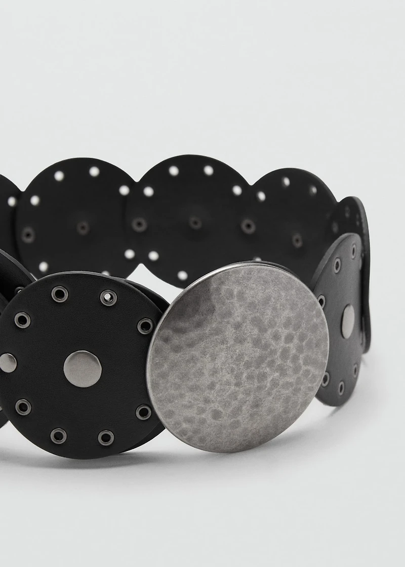 Wide studded belt