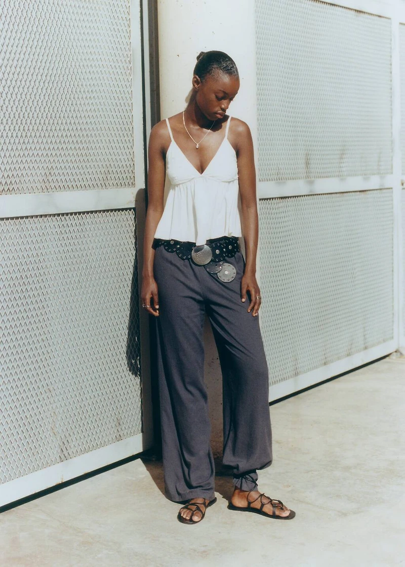 Wide studded belt