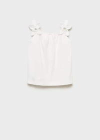 Cotton t-shirt with flower detail